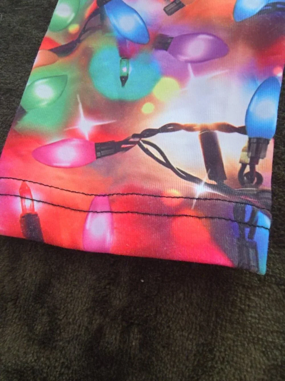 Justice Girls Christmas Lights Print Leggings Size 10 Holiday
